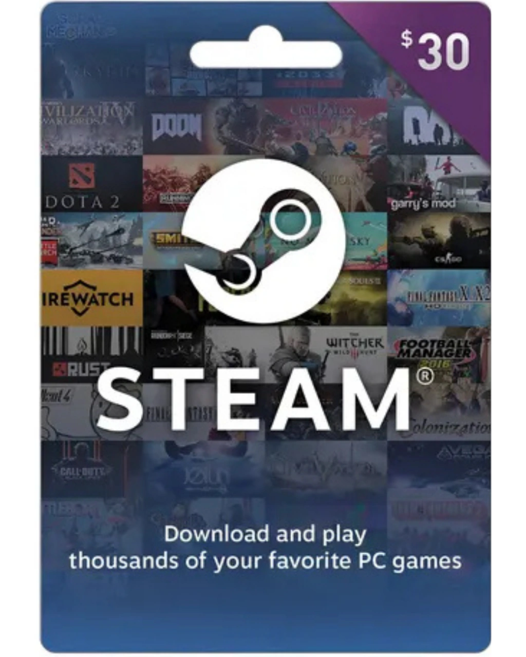 Tarjeta Steam 30 USD