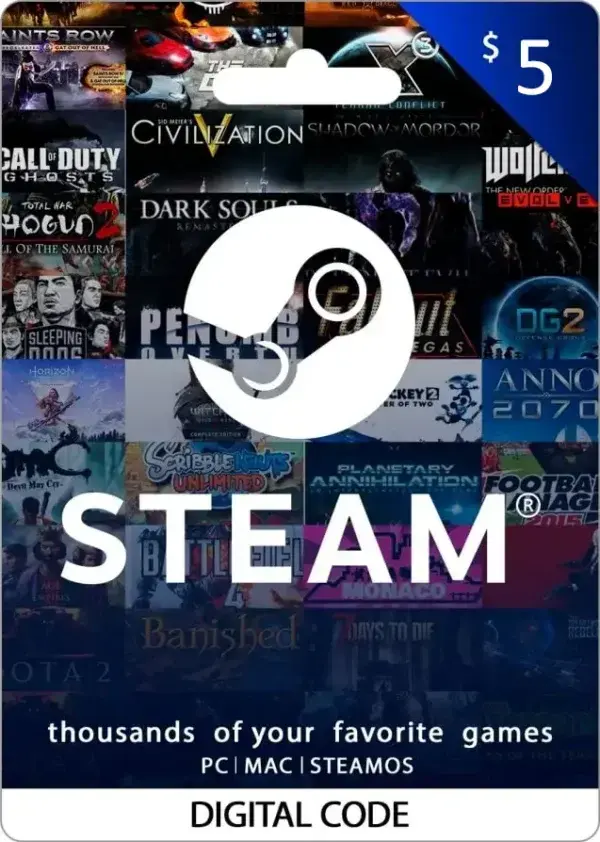 Tarjeta Steam 5 USD